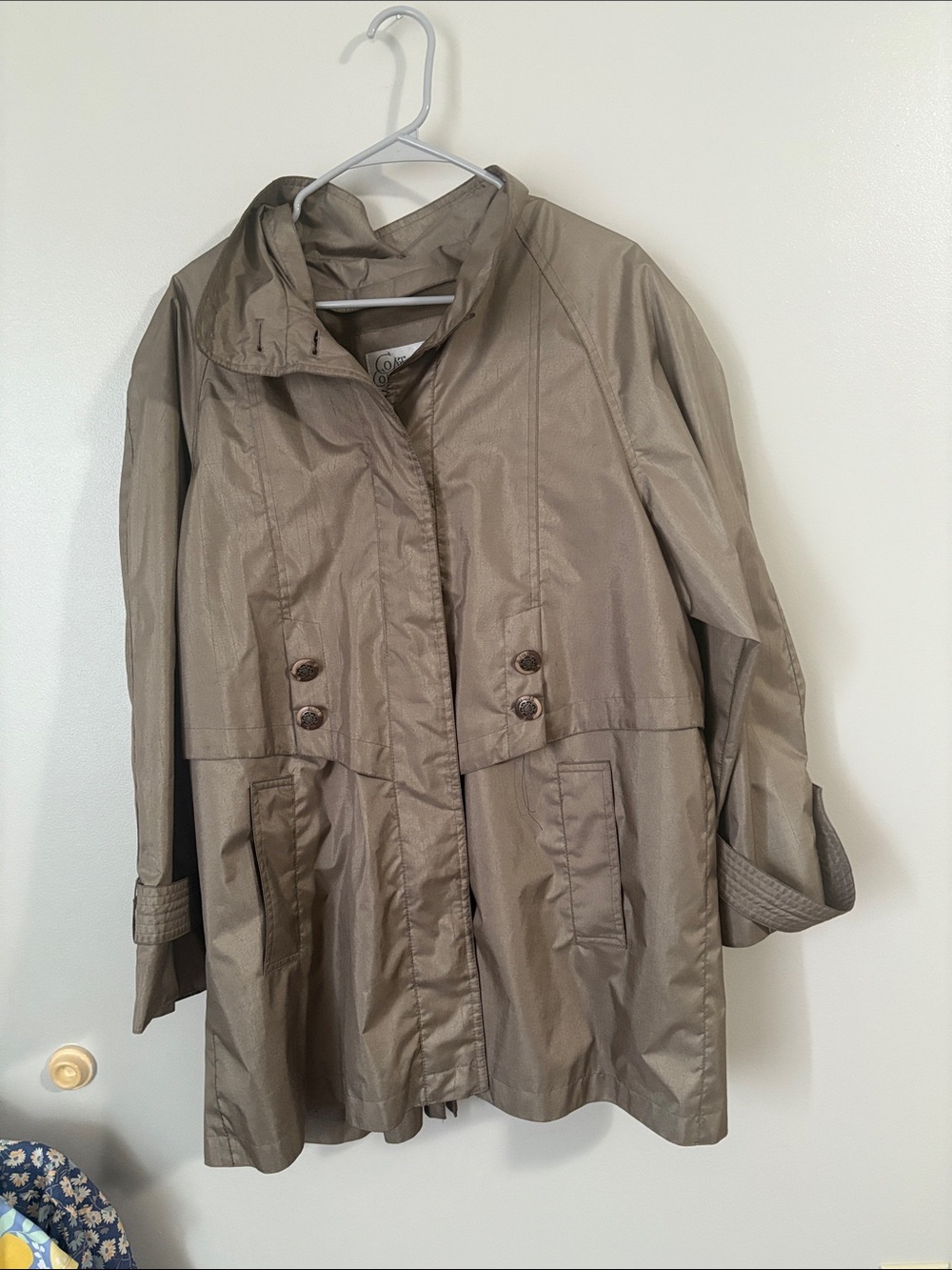 Taupe Utility Jacket with Button-Front Detail